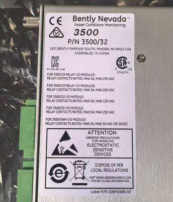 125720-02 Bently Nevada 3500 Module de relais à 4 canaux pleine hauteur avec logique de conduite d'alarme